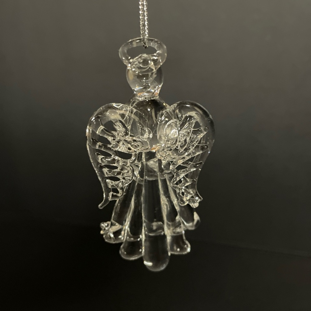 Elegant Blown Glass Angel Ornament Alessandra